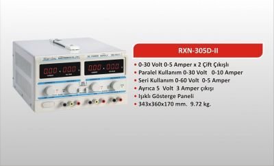 0-30 Volt 5 Ampere 2-Channel Adjustable Power Supply (RXN-305D-II)
