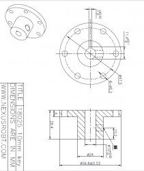 10 mm Kama Boşluklu Alüminyum Göbek - Universal, 18025 - Thumbnail