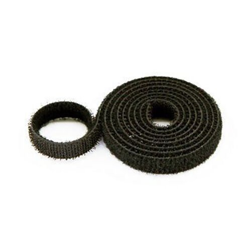 10mm Wide Velcro (loops & hooks integrated) 1 Meter Black