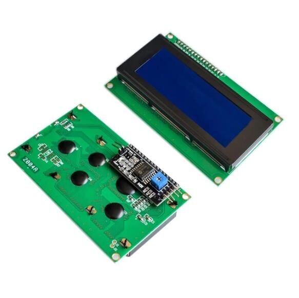 20x4 LCD Display - Blue Display with I2C Solder
