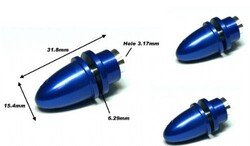 3.17 mm Delikli Mavi Metal Pervane Adaptörü - Thumbnail
