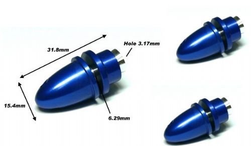 3.17 mm Delikli Mavi Metal Pervane Adaptörü