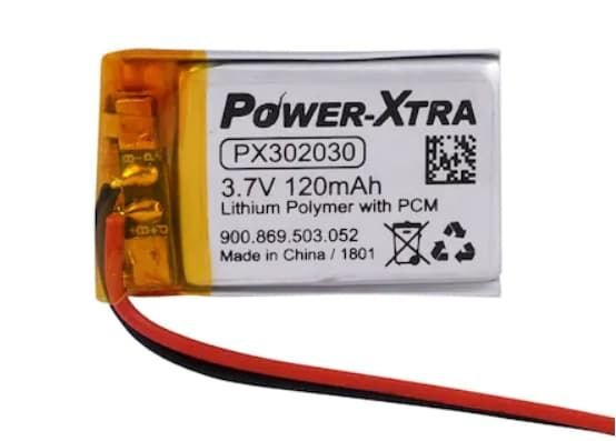 3.7V 120mAh Li-Po Battery (Lithium Polymer Battery) – Without Socket
