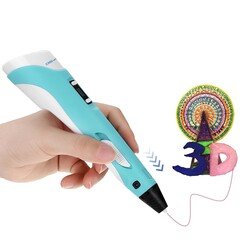 3D Kalem V2 - Mavi (Renkli Filament Seti Hediyeli) - Thumbnail