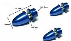 3 mm Delikli Mavi Metal Pervane Adaptörü - Thumbnail