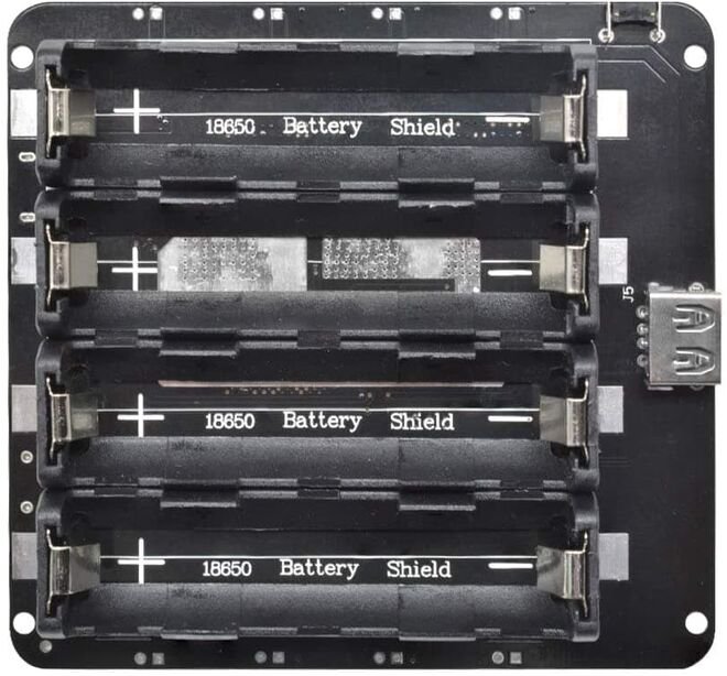 4'lü Anahtarlı 18650 Lityum Pil Yuvası V8 Mikro USB
