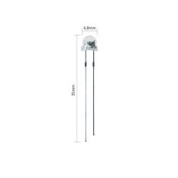 4.8 mm Şeffaf Mantar Beyaz Led Paketi - 10 Adet - Thumbnail
