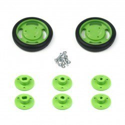 50x11 mm Yeşil Renk Geçmeli Tekerlek Seti - Thumbnail