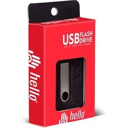64GB Metal USB Flash Bellek Metal Kutulu Hello - Thumbnail