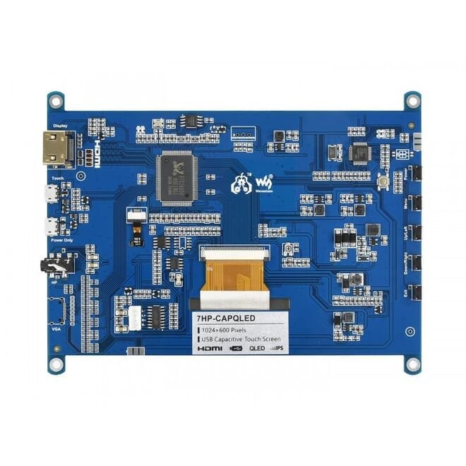7inç Kapasitif Dokunmatik QLED Quantum Dot Ekran Modülü - 1024×600 Piksel - G+G Sertleştirilmiş Cam Panel