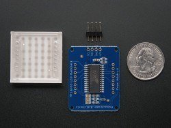 8x8 1.2" Small I2C LED Matrix (Red) - Thumbnail