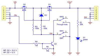 Big MOSFET Slide Switch with Reverse Voltage Protection (Middle Power) 