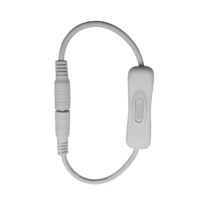 DC Adapter Extension Cable with Switch Key (White)