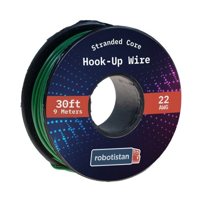 Hook-Up Wire Spool Green (26 AWG, 9 meter, Stranded Core)