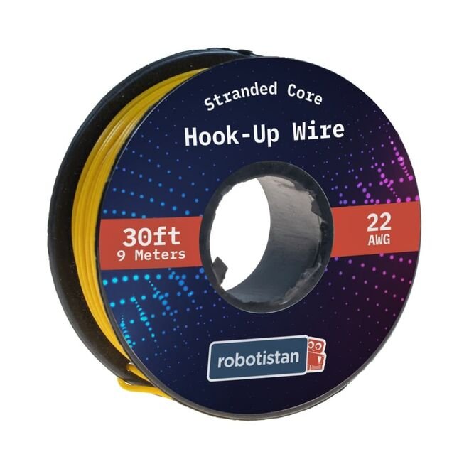 Hook-Up Wire Spool Yellow (26 AWG, 9 meter, Stranded Core)