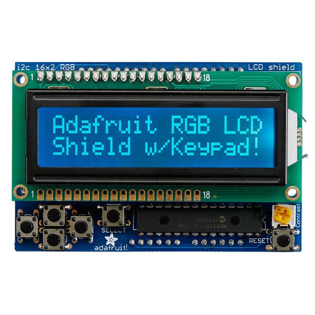 LCD Shield Kit w/ 16x2 Character Display (Blue - White)