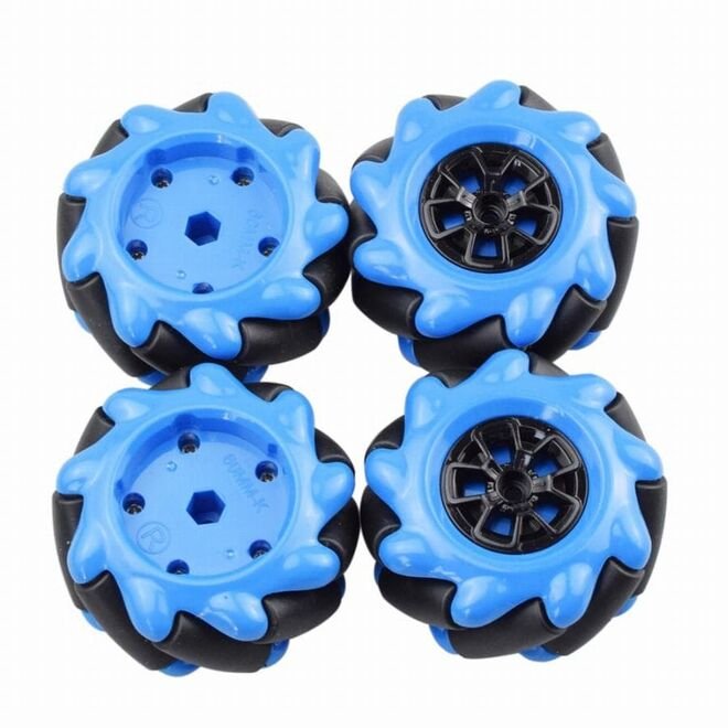 Mecanum Wheel Set 60mm-K - Blue (4 Pieces)