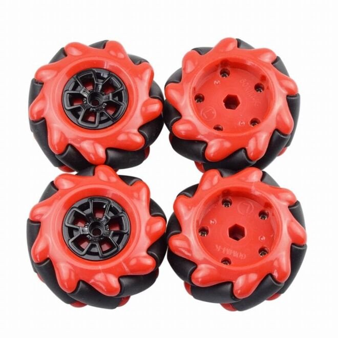 Mecanum Wheel Set 60mm-K - Red (4 Pieces)