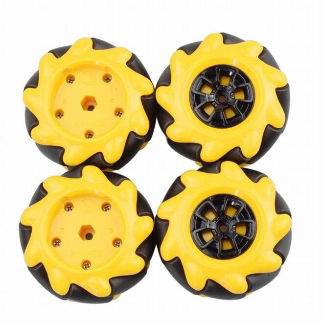 Mecanum Wheel Set 60mm-K - Yellow (4 Pieces)