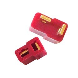 Mini T Plug Batarya Konnectörü Kırmızı (Erkek-Dişi Set) - Thumbnail