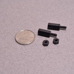 Odseven Brass M2.5 Standoffs for Pi HATs - Black Plated - Pack of 2 - Thumbnail