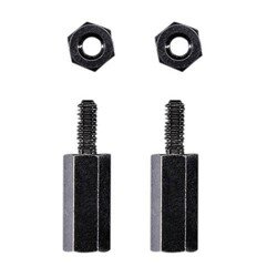 Odseven Brass M2.5 Standoffs for Pi HATs - Black Plated - Pack of 2 - Thumbnail