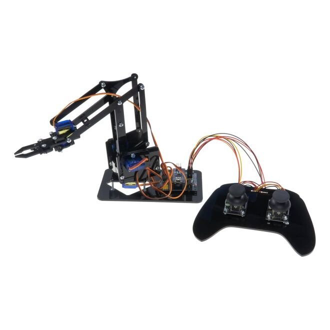 REX Discovery Serisi 4in1 Arduino Pleksi Robot Kol - Elektronikli (Joystick Kol ile Birlikte)