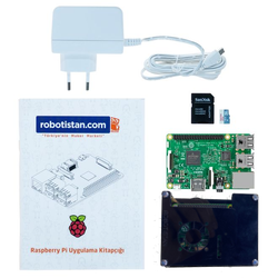 Raspberry Pi 3 Model B+ Kombo Kit - Raspberry Pi 3 Model B+ - Muhafaza Kutusu - Adaptör - SD Kart - Thumbnail