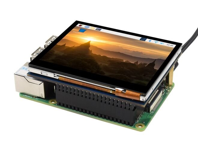 Raspberry Pi için 3.5inç Kapasitif Dokunmatik LCD Ekran Modülü - 640×480 Piksel DPI - IPS - Sertleştirilmiş Cam Kapak - Düşük Güç