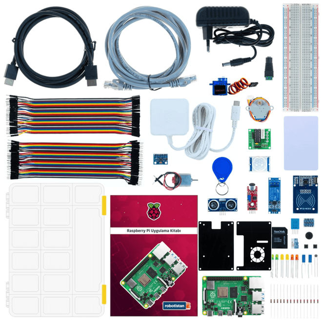 Raspberry Pi 4 2GB IoT Set With Projects (With Turkish Book)