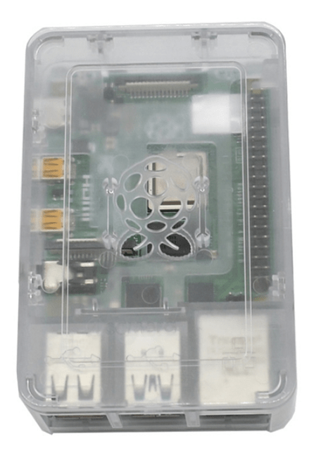 Raspberry Pi 4 Plastik Muhafaza Kutusu - Şeffaf (Raspberry Pi Logolu)