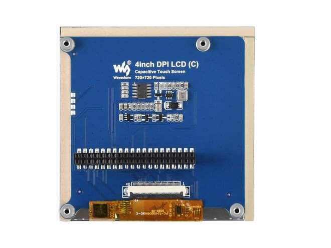 Raspberry Pi için 4inç Kare Kapasitif Dokunmatik LCD (C) Ekran Modülü - 720×720 Piksel DPI - IPS - Sertleştirilmiş Cam Kapak - Düşük Güç