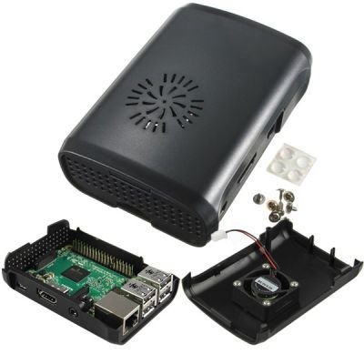 Raspberry Pi B+/2/3 Black, Fan Compatible Case