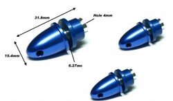 RC Model 4mm Hole Blue Metal Propeller Adapter - Thumbnail