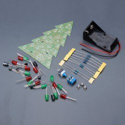 Renkli Işıklı Yılbaşı Çam Ağacı Kiti - Christmas Flash Led Electronic DIY Learning Kit - Thumbnail