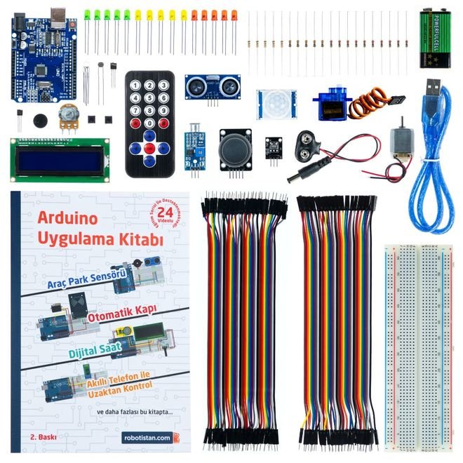 Robotistan Uno Super Starter Kit - Compatible with Arduino (Turkish book)