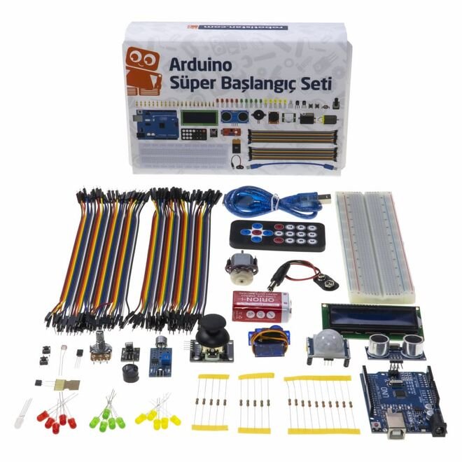 Robotistan Uno Super Starter Kit - Compatible with Arduino (Turkish book)