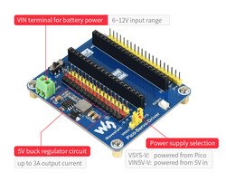 Servo Driver Module for Raspberry Pi Pico, 16-ch Outputs, 16-bit Resolution - Thumbnail