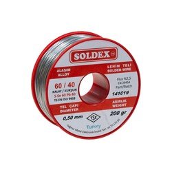 Soldex 0.5 mm 200 gr Soldering Wire (%60 Sn / %40 Pb) - Thumbnail