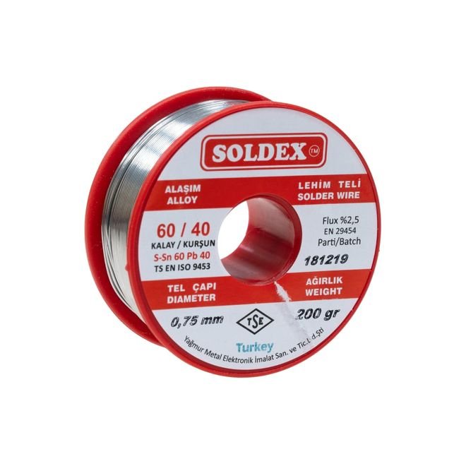 Soldex 0.75 mm 200 g Lehim Teli (%60 SN / %40 Pb)