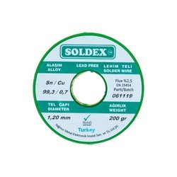 Soldex 1.2 mm 200 gr Leadless Soldering Wire (%99,3 Sn / %0,7 Cu) - Thumbnail