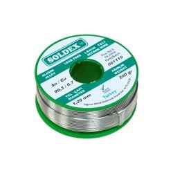 Soldex 1.20 mm 200 g Kurşunsuz Lehim Teli (%99,3 Sn / %0,7 Cu) - Thumbnail